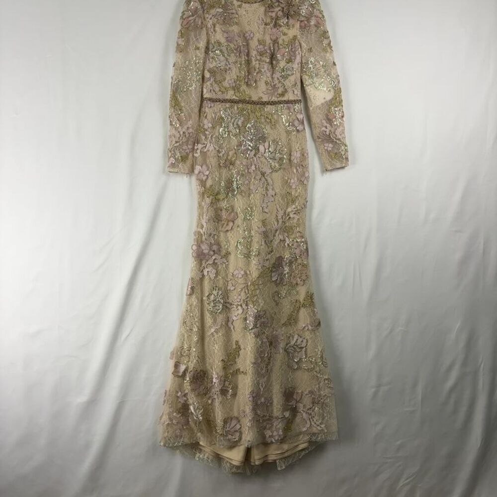 Mac Duggal Floral Embroidered Lace Trumpet Gown